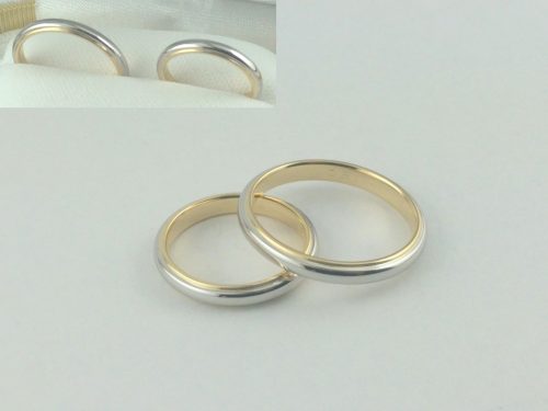 シンプルなマリッジリング　T様 素材：Pt900,K18 プラチナとゴールドのコンビで、とてもシンプルで飽きのこないマリッジリングです。 Simple is best! 大阪府のお客様