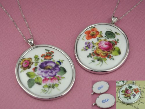 ヘレンド(HEREND)のペンダント 素材：Silver,ヘレンド(HEREND) お客様のご希望に沿って、お預かりしたヘレンドの合う枠を作って 裏から爪で留めました。 カメオのペンダントをつくる要領ですね。 東京都のお客様